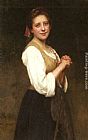 Shepherdess Canvas Paintings - A Young Shepherdess